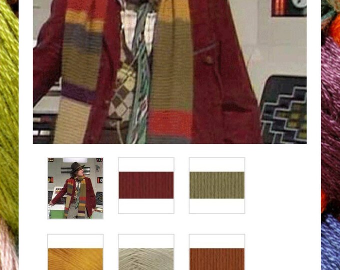 Dr. Who 4th Doctor Scarf Yarn Kit Etsy