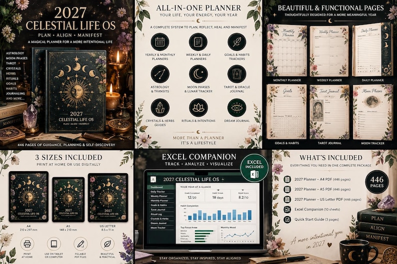2027 Celestial Life OS Planner | Ultimate Digital Planner | 446 Pages ...