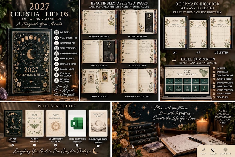2027 Celestial Life OS Planner | Ultimate Digital Planner | 446 Pages ...