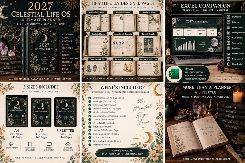 2027 Celestial Life OS Planner | Ultimate Digital Planner | 446 Pages ...