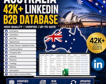 Australia 42k B2B Industry Research Directory | AU Business Database Spreadsheet
