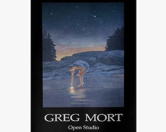 Poster Wall Art Decor Limited Edition signed Fine Art Poster by Greg Mort FALLEN STAR  of Child Discovering Beach Treasures