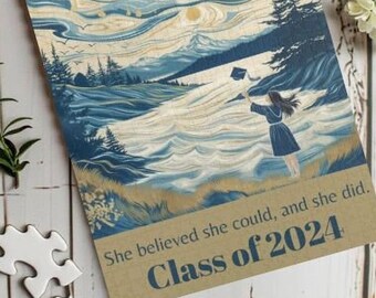 Class of 2024 Graduation Puzzle: Personalized Keepsake, Family Fun, Quality Time, Glossy Finish, Eco-Friendly, 250 Pieces, Gift Idea for her