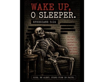 Póster "El durmiente en sillón", Arte mural cristiano "Despierta", Efesios 5:14