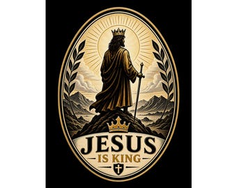 Póster de Jesús es Rey, Arte mural cristiano, Impresión del Rey de Reyes