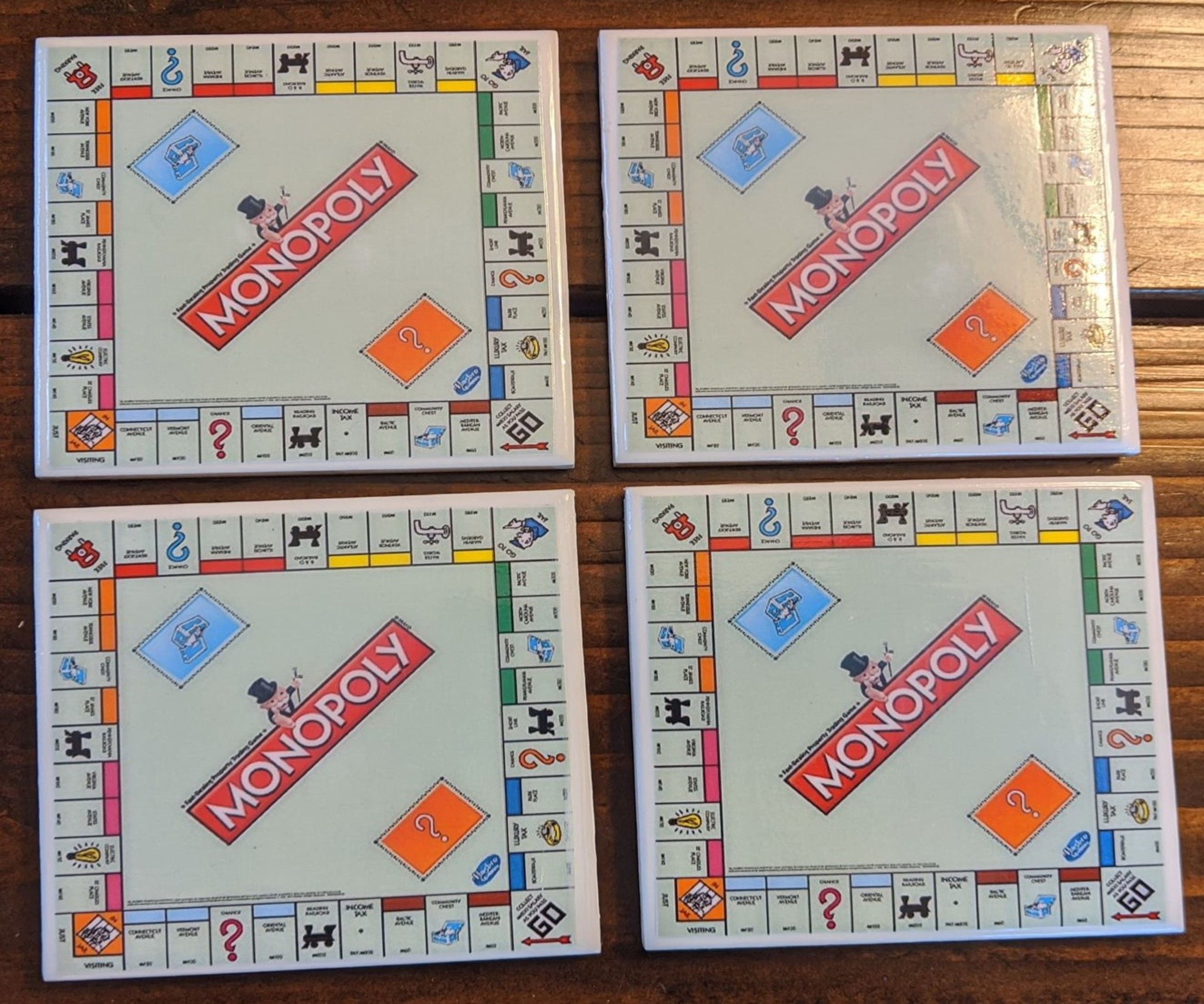 Monopoly Board Game Coaster Set Etsy