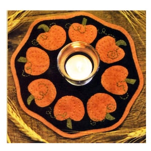 Pumpkins Wool Applique Table Mat Pattrn - Fall Pattern (BR 148)