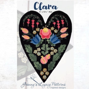 Heart of Flowers Wool Applique Pattern  GLP 395 - Clara