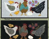 Chicken Pattern - Wool Applique Patterns - Hens and Chicks ATN 1613