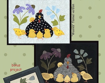 Chicken Pattern - Wool Applique Patterns - Room for One More  ATN 1611
