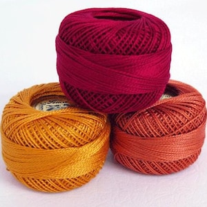 Finca Perle Cotton Thread Set of 3: Size 8, (Jewel 7)
