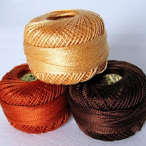 Perle Cotton Thread Set: Size 8 Finca, 3 Colors (Autumn Breeze 15)