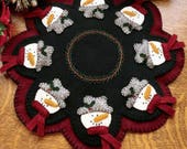 Snowman Applique Table Mat Pattern CPD 113 - Festive Snowmen Pattern
