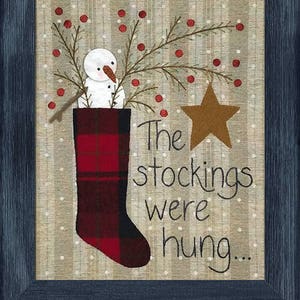 Snowman and Stocking Pattern - Preprinted Background Included -  ATN 1714