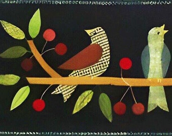 Birds and Nest Wool Applique Pattern: Spring Decor (ATN 1315)