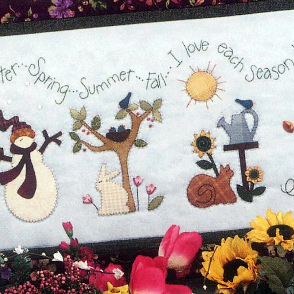 Seasons Applique and Embroidery Pattern - Applique Patterns - Stitchery Patterns - Winter Spring Summer Fall- Best of All -  ATH 161