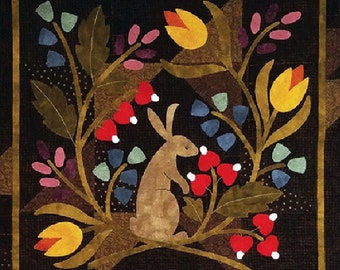 Rabbit Wool Applique Pattern: Spring Wall Hanging (ATN 1814)