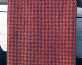 Felted Wool Fabric - 13.5 quot x 16 quot - Hand Dyed Wool Fabric - Geranium Houndstooth - Applique or Rug Hooking Wool