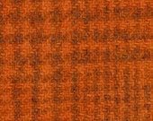 Weeks Dye Works Hand Dyed and Felted 100 Wool Fabric - Pumpkin Glens Plaid Approx 9 quot x 10 quot or 9 quot x 18 quot - Applique Wool Fabric