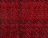 Hand Dyed Felted 100 Wool Fabric - Red Plaid 8 quot x 10 quot or 8 quot x 16 quot - Applique Wool Fabric - Rug Hooking Wool Fabric