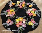 Bouquet of Pansies Wool Applique Pattern - CPD 201 - Pansy Bouquet Candle Mat Pattern - Spring Decor - Applique Patterns