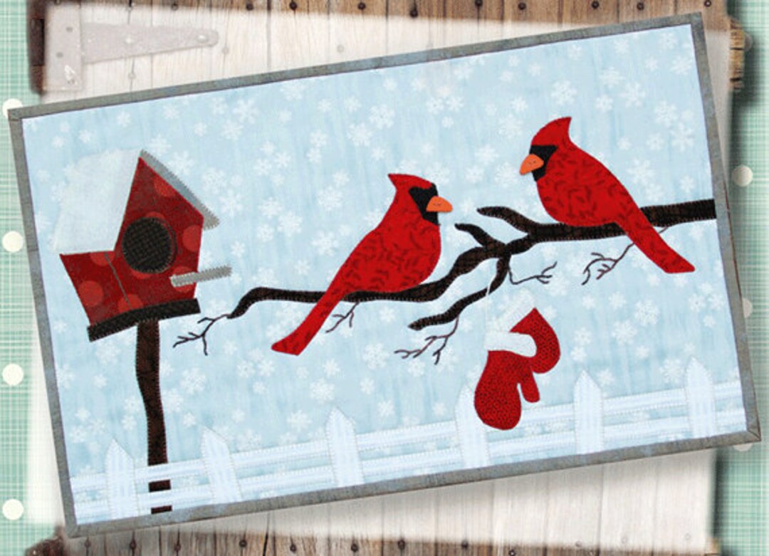 Cardinal Applique Pattern Winter Cardinal Cardinal Patterns P 168 CM Etsy