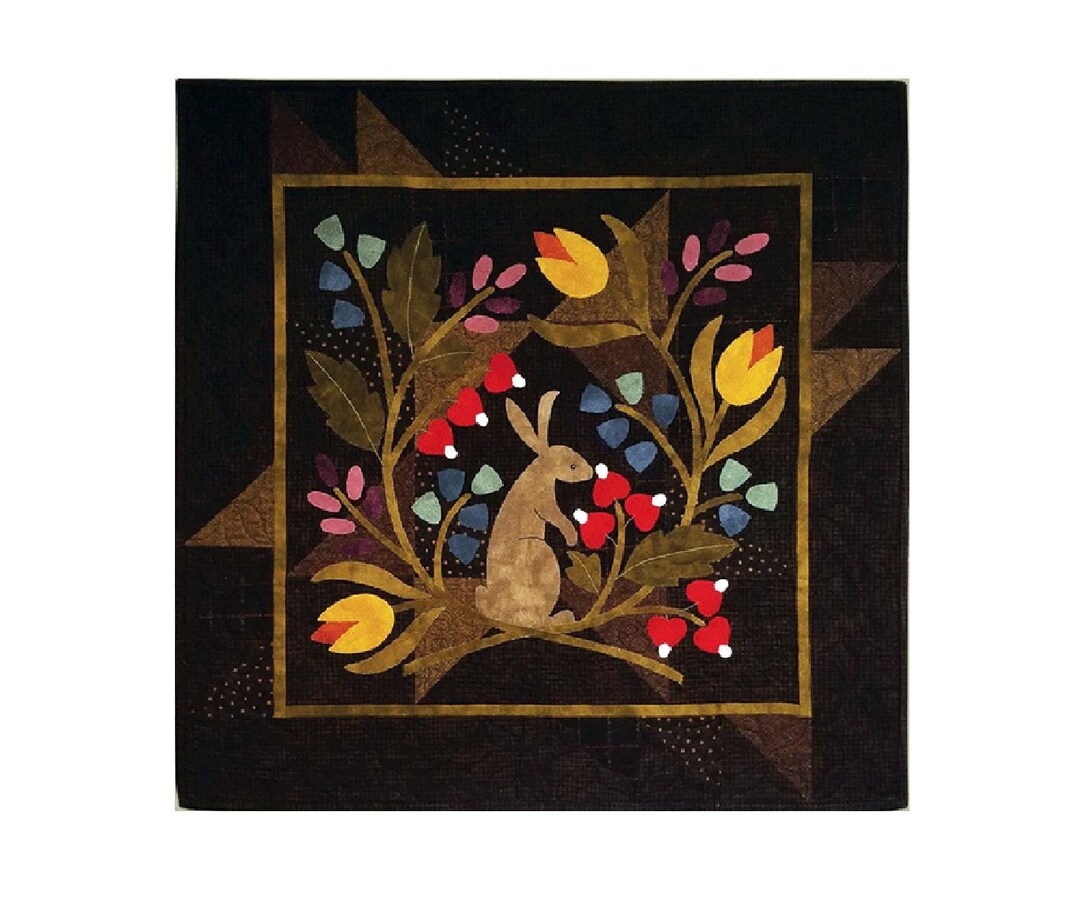 Rabbit Wool Applique Pattern: Spring Wall Hanging (ATN 1814) - Etsy