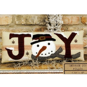Snowman Joy Pillow Pattern: Winter Wool Applique (BMB 1330)