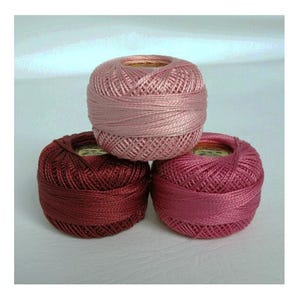 Finca Perle Cotton Thread Set: Size 8, Pink Mauve Rose (Yuletide 10)