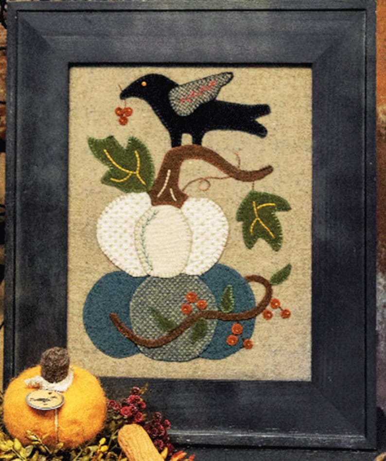 Fall Applique Patterns Wool Applique Patterns White Etsy