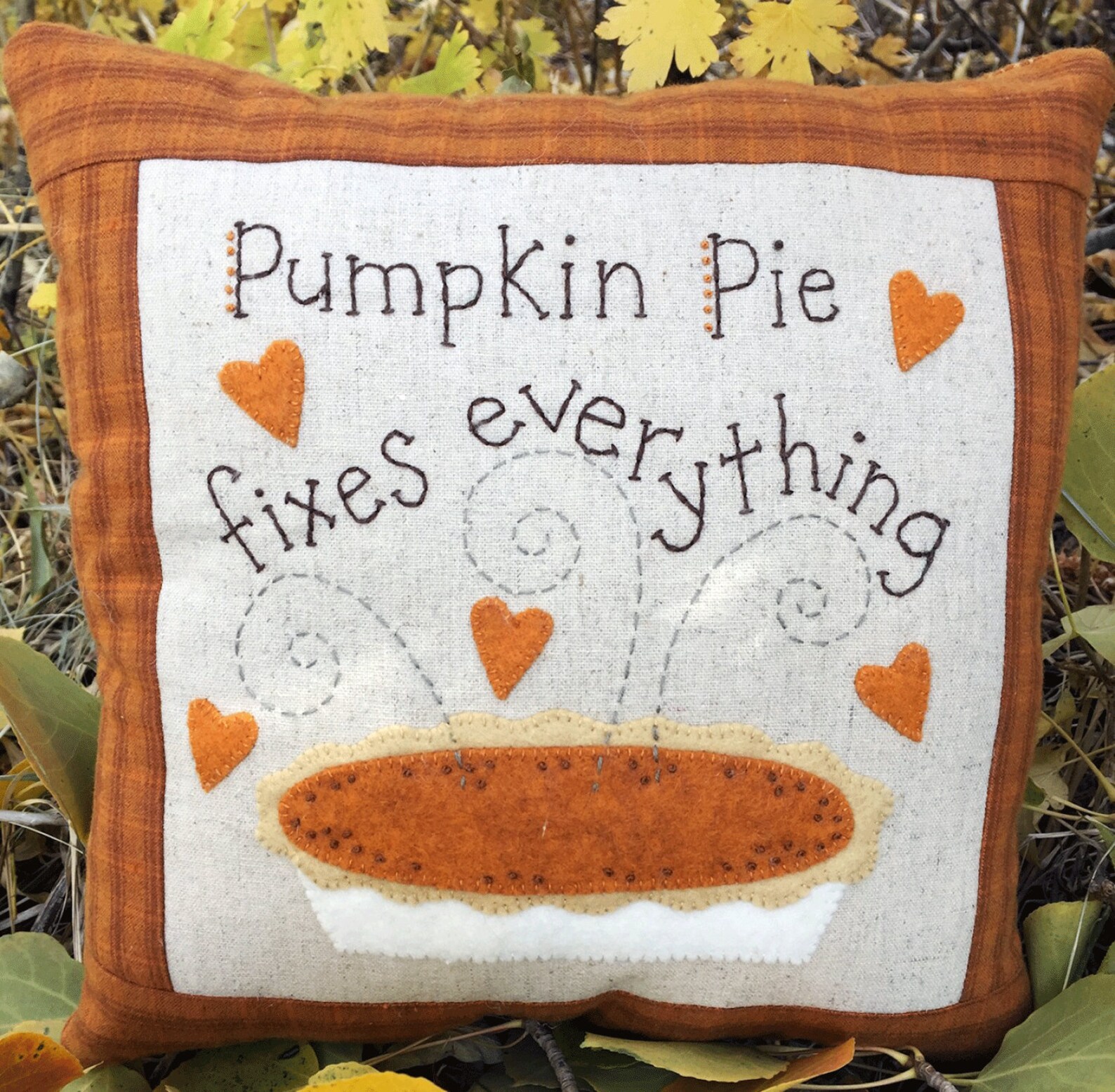 Six Fall Pillow Patterns in One Pattern Wool Applique Etsy