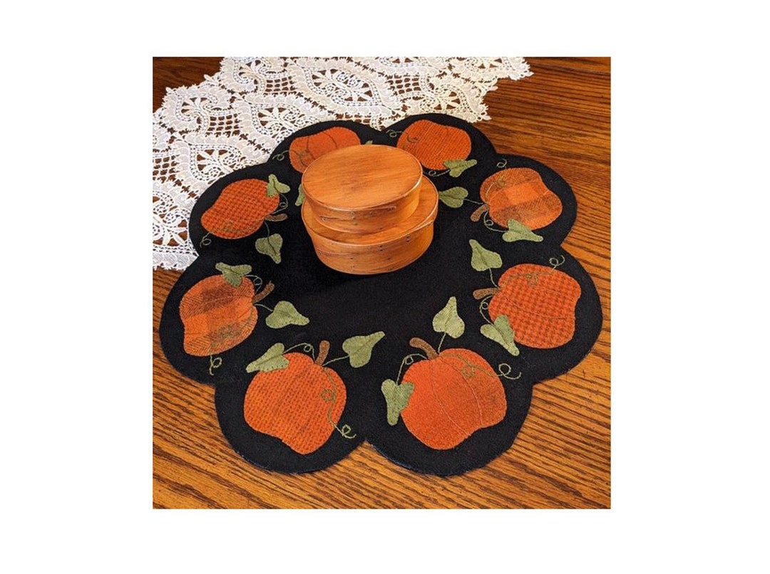 Pumpkin Table Mat: Wool Applique Fall Pattern (PRI 164) - Etsy