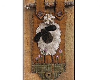 Country Sheep in the Wildflowers Wool Applique Pattern RCH HU  002 - Sebastian - Applique Patterns