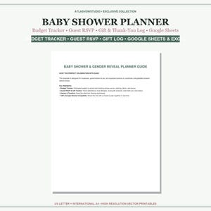 Baby Shower Planner Spreadsheet Google Sheets, Baby Shower Budget and Guest Tracker Template