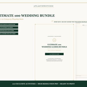 Ultimate Wedding Games Bundle 100 Games, Bridal Shower Mega Pack