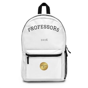 White Polyester Backpack: Professors 2026, Lightweight, Durable