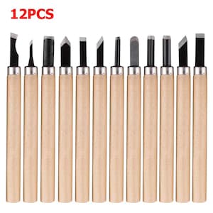 12pcs Wood Carving Chisel, Hand Gouges & Knife Kit, Whittling Tools for DIY Woodworking, Beginner to Professional Carving Kit bild 8