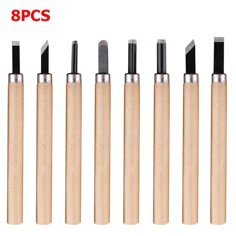 12pcs Wood Carving Chisel, Hand Gouges & Knife Kit, Whittling Tools for DIY Woodworking, Beginner to Professional Carving Kit bild 7