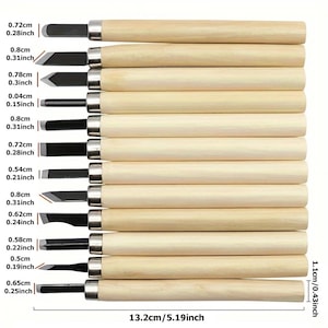 12pcs Wood Carving Chisel, Hand Gouges & Knife Kit, Whittling Tools for DIY Woodworking, Beginner to Professional Carving Kit bild 4