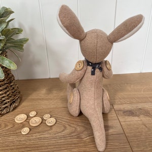 Personalised wool blend kangaroo plush with star scarf image 3