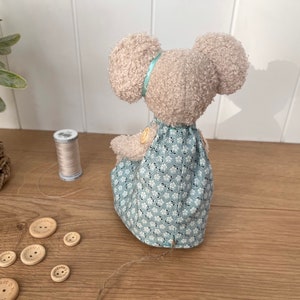 Personalised boucle Mouse plush with Tilda dress image 3