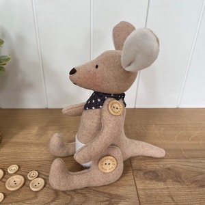 Personalised wool blend kangaroo plush with star scarf image 4