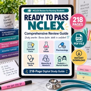 Guida completa alla preparazione all'esame NCLEX (2026), Appunti di studio infermieristico, Farmacologia, Valori di laboratorio, Maternità, Pediatria / PDF