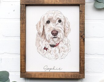 Benutzerdefiniertes handgemaltes Porträt | Hund Mama Geschenk | Hund Eltern Geschenk | Hund Geburtstagsgeschenk | benutzerdefinierte Tierportrait vom Foto | Regenbogen-Brücke | Haustier Geschenk