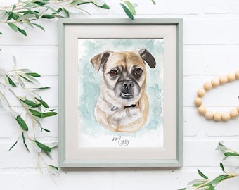 Tierportrait | Portrait von Photo Coup | Personalisierte Hundeportrait | Geschenk für Haustier Eltern | Erinnerungsgeschenk | Einzigartige Haustiermalerei