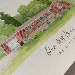 Custom House Portrait, Picture to Painting, Personalized Watercolor Art, New Home Gift, Realtor Closing Gift, House Warming