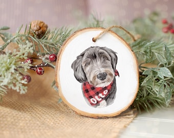 Hand painted wooden pet ornament, Christmas Dog Ornament Gift, Dog Lovers keepsake Gift, Pet Memorial Ornament, christmas presents for mom