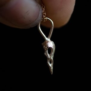 Crow Skull Pendant - Silver or 14k Gold