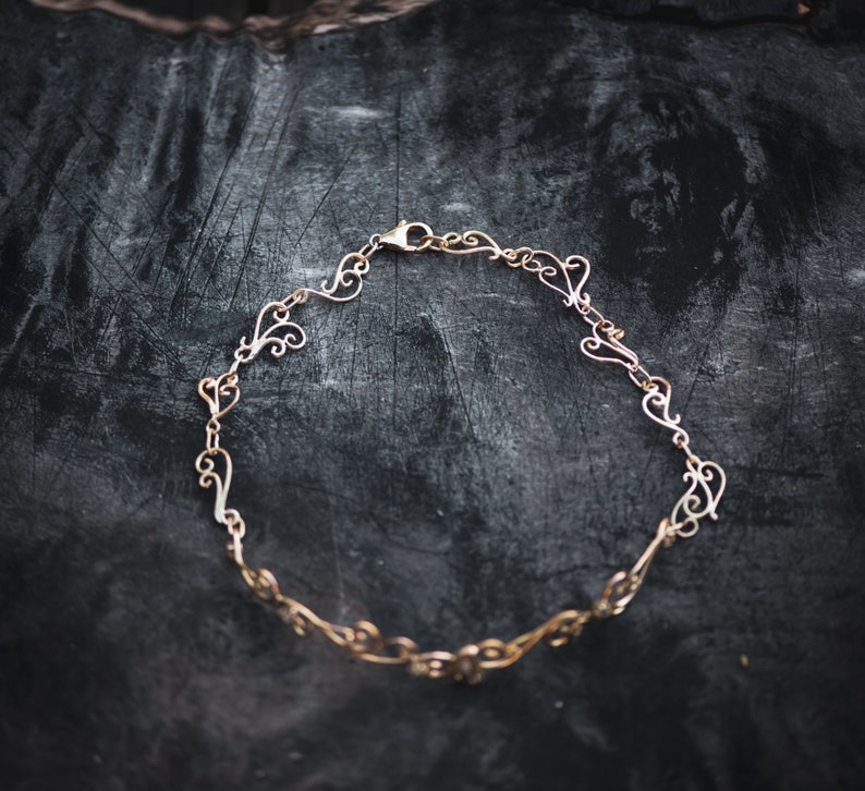 Starry Night Choker Necklace 14k Gold Scrollwork Swirls | Etsy