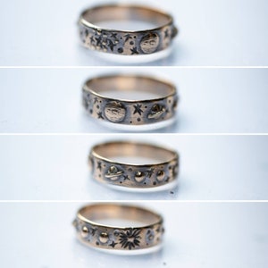 Custom Solarsystem Ring in Yellow Rose or White Gold 14k, Handmade ...